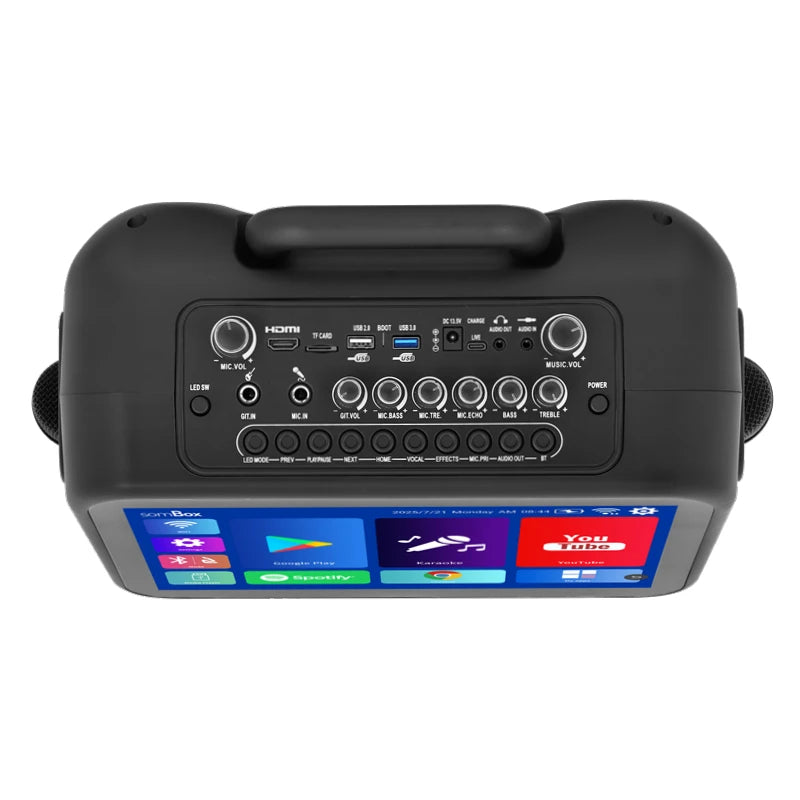 Diamond Low MOQ Dual 4'' Woofer 120W Powerful Rechargeable Mobile Portable Karaoke Machine for Adults with 13.3'' Lyrics Display