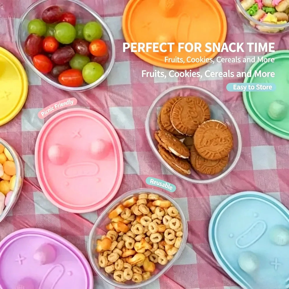 Creative Lunch Box with Silicone Lid, Leakproof Snack Container Portable Food Storage Bowl for Kids Students School Travel