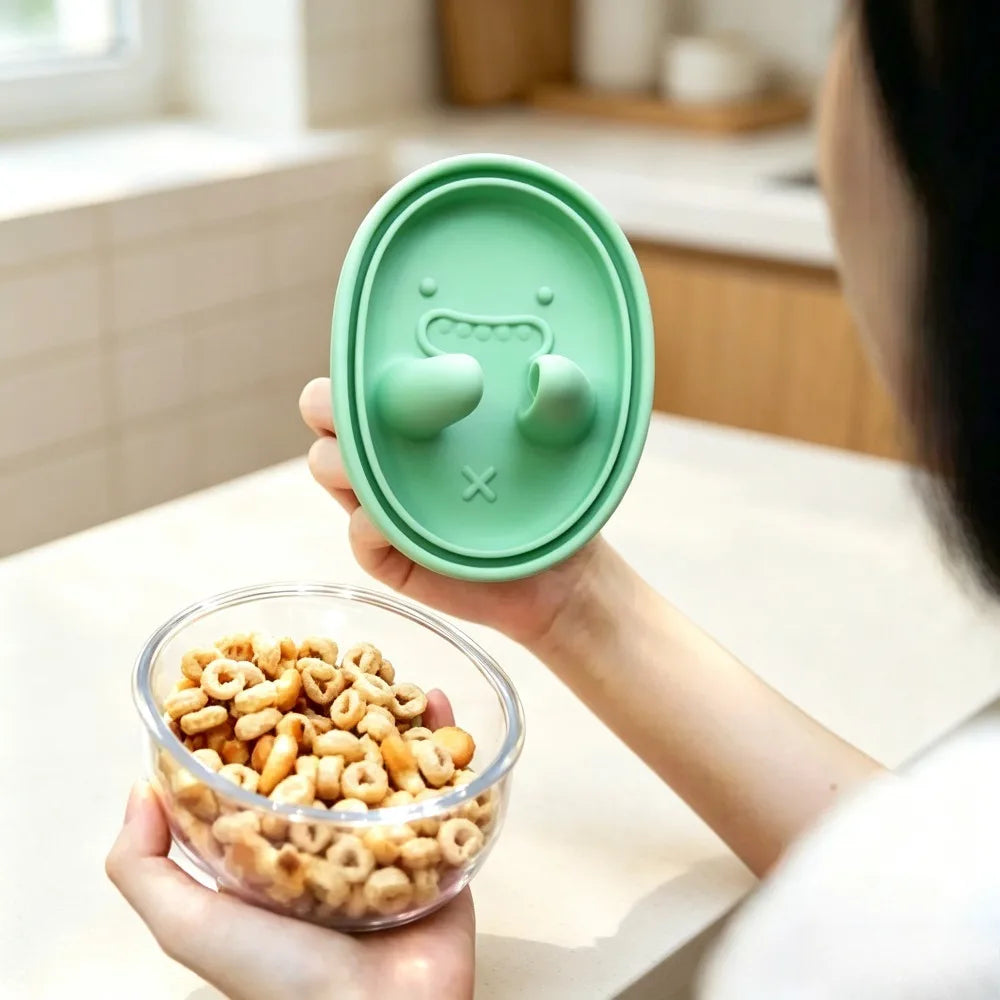 Creative Lunch Box with Silicone Lid, Leakproof Snack Container Portable Food Storage Bowl for Kids Students School Travel